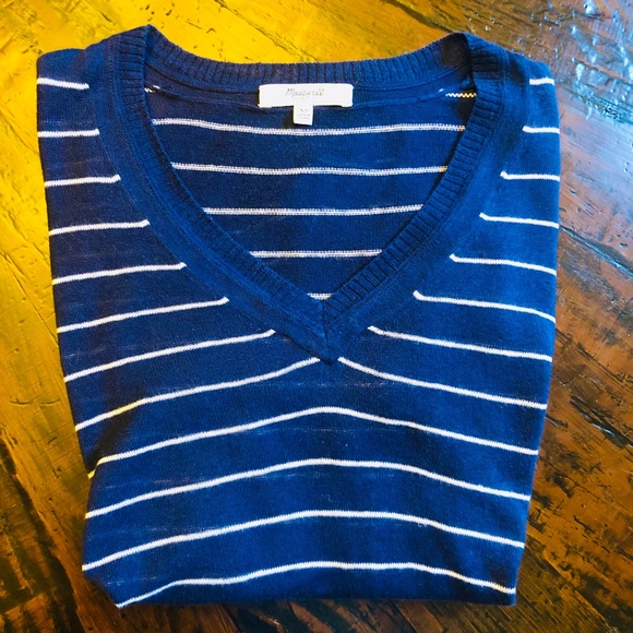 Madewell Sweater lightweight navy & white - Picture 2 of 6